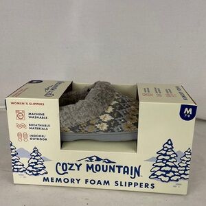 Cozy Mountain Large Women’s Fairisle Knit Clog Grey Size M (7-8)